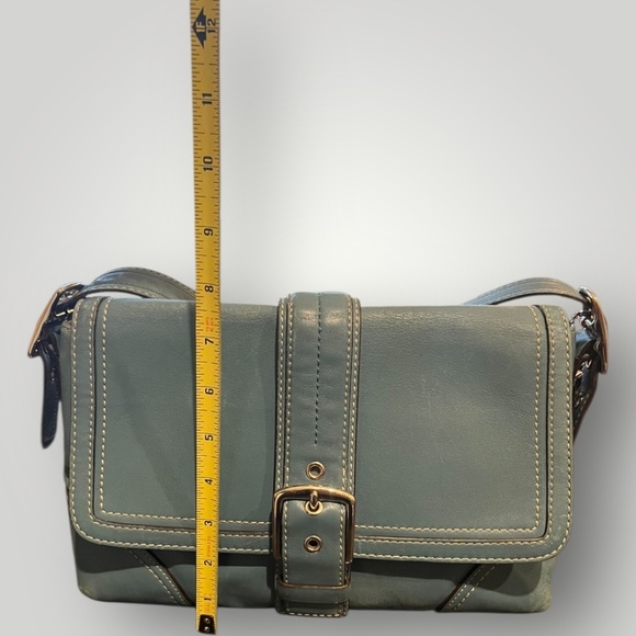 Coach Hamptons Leather Flap Crossbody Bag F11196 Blue Buckle Vintage Y2K - Picture 16 of 16